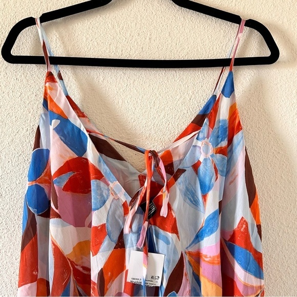 Forever 21 Women Small Dress Tunic NWT Artsy Floral Boho Shift Relax - Picture 7 of 9